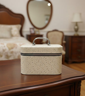 Handle-equipped makeup organizer bag